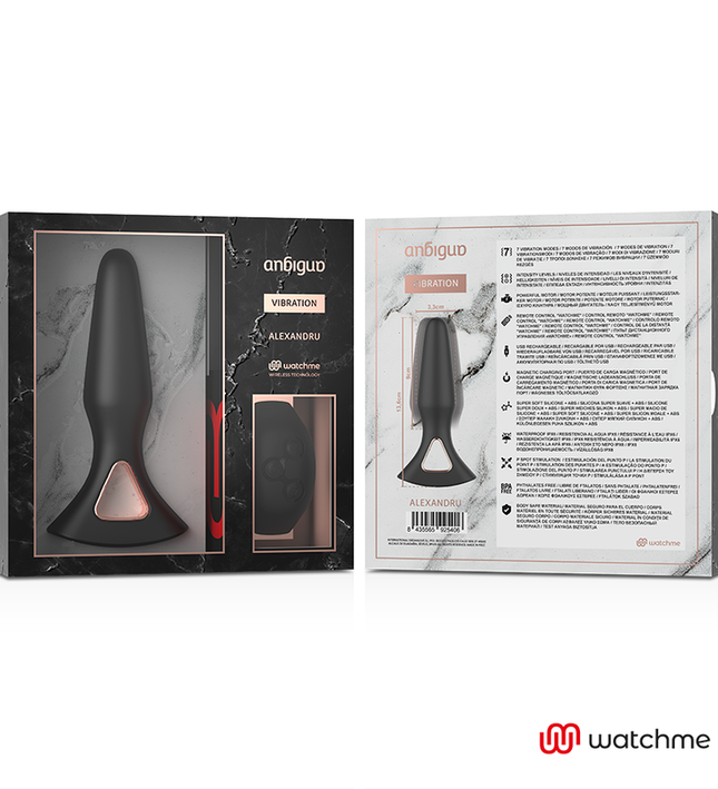ANBIGUO - WATCHME REMOTE CONTROL VIBRATOR ANAL PLUG ALEXANDRU