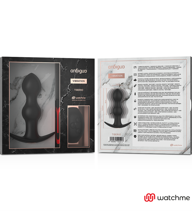 ANBIGUO - WATCHME REMOTE CONTROL PLUG ANAL VIBRATOR TIBERIO