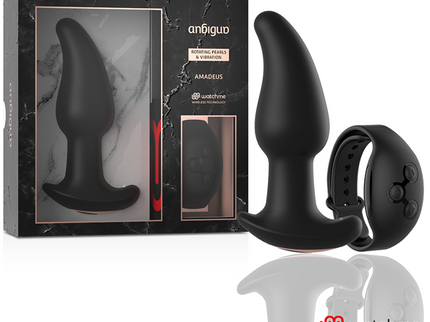 ANBIGUO - WATCHME REMOTE CONTROL ANAL PLUG VIBRATOR WITH ROTATION OF AMADEUS PEARLS