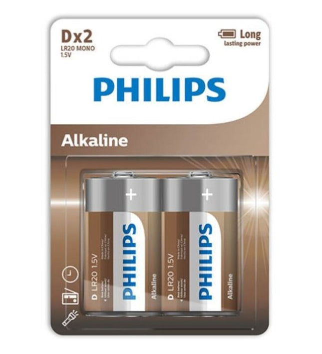 PHILIPS - ALKALINE BATTERY D LR20 BLISTER*2