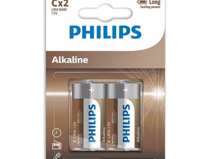 PHILIPS - ALKALINE BATTERIES C LR14 BLISTER*2