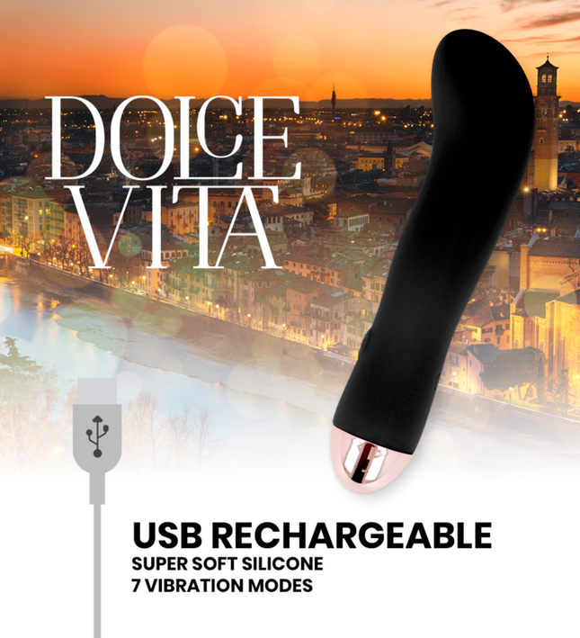 DOLCE VITA - RECHARGEABLE VIBRATOR TWO BLACK 7 SPEED