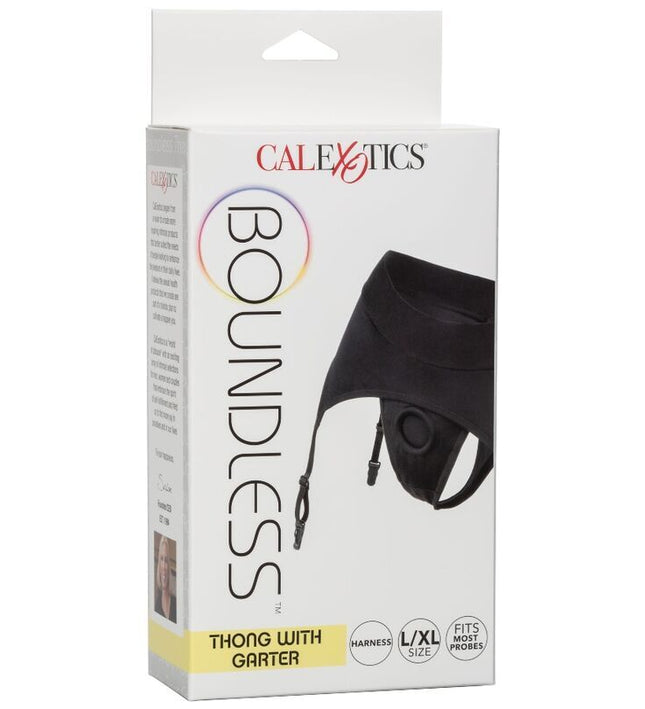 CALEXOTICS - BOUNDLESS THONG WITH GARTER L/XL