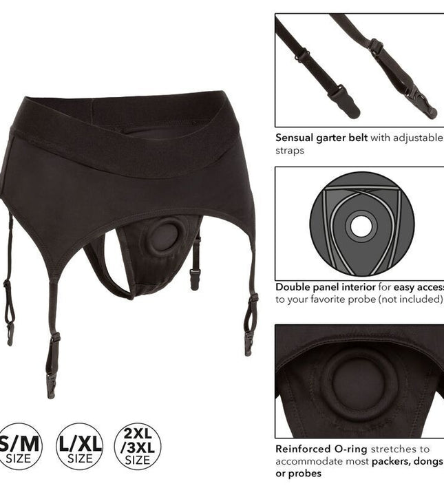 CALEXOTICS - BOUNDLESS THONG WITH GARTER S/M