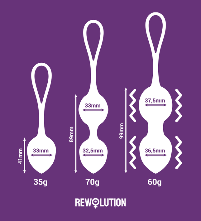 REWOLUTION - REWOBEADS VIBRATING BALLS REMOTE CONTROL WITH WATCHME TECHNOLOGY