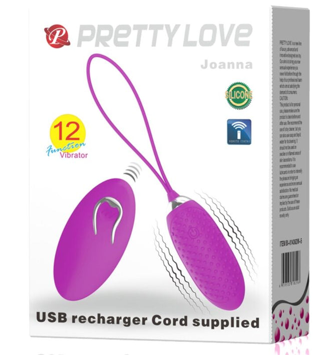PRETTY LOVE - JOANNA VIBRATING EGG REMOTE CONTROL 12 MODES