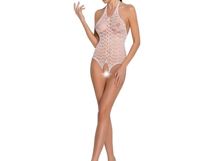 PASSION - WOMAN BS087 WHITE BODYSTOCKING ONE SIZE