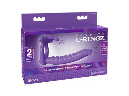 FANTASY C-RINGZ - SILICONE DOUBLE VIBRATOR RABBIT