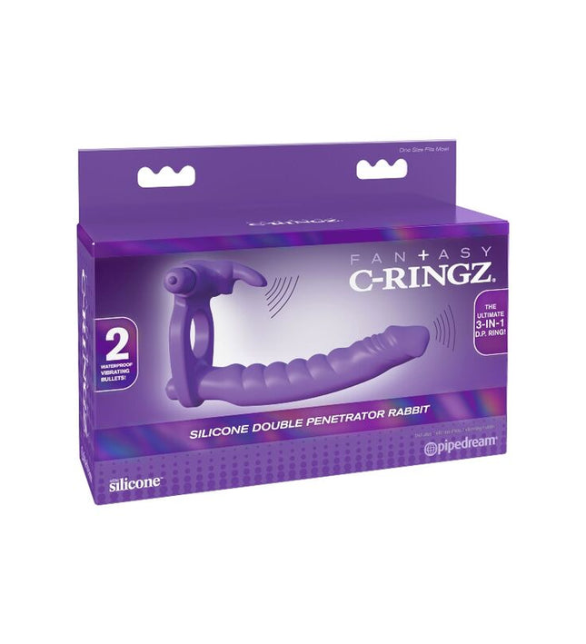 FANTASY C-RINGZ - SILICONE DOUBLE VIBRATOR RABBIT
