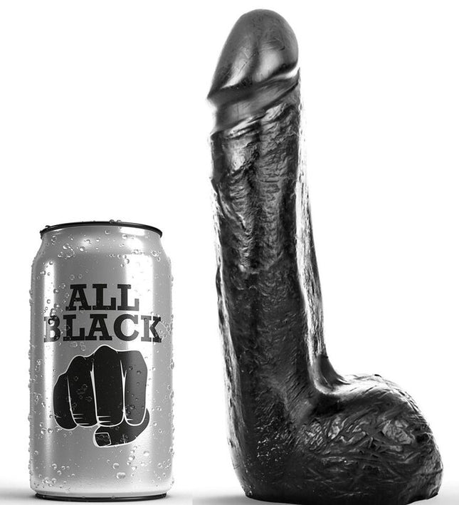 ALL BLACK - SOFT BLACK REALISTIC DILDO 20 CM