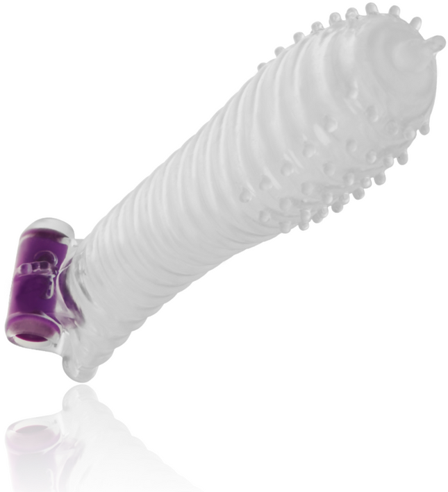 OHMAMA - TEXTURED PENIS SHEATH WITH VIBRATING BULLET