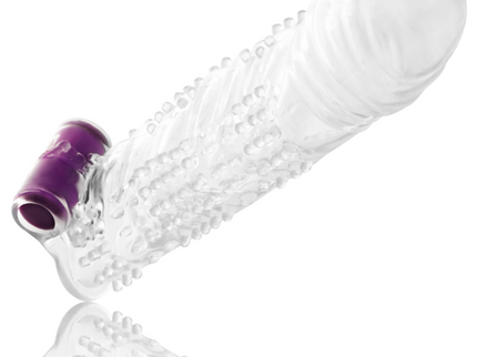 OHMAMA - TEXTURED PENIS SHEATH WITH VIBRATING BULLET
