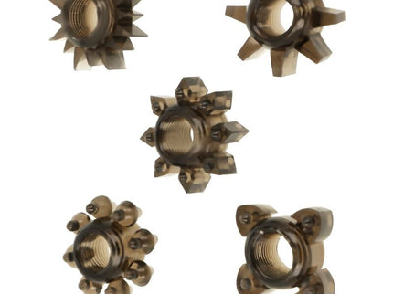 OHMAMA - SET OF 5 SILICONE TESTICLE AND PENIS RINGS