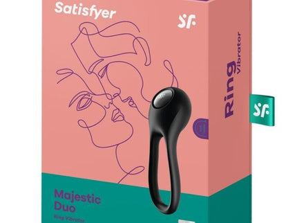 SATISFYER - MAJESTIC DUO RING VIBRATOR BLACK