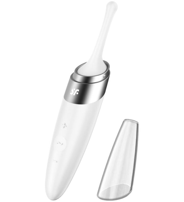 SATISFYER - TWIRLING DELIGHT CLIT TIP VIBRATOR WHITE