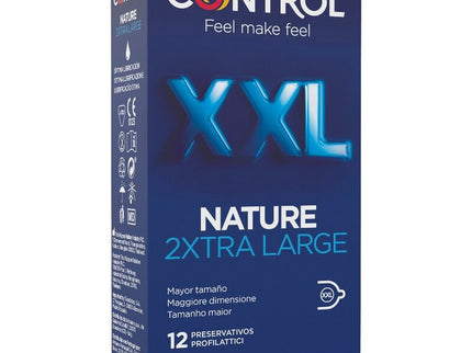 CONTROL - NATURE 2XTRA LARGE XXL CONDOMS - 12 UNITS