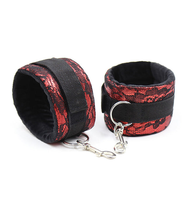 OHMAMA FETISH - VELVET HANDCUFFS WITH NYLON TAPE