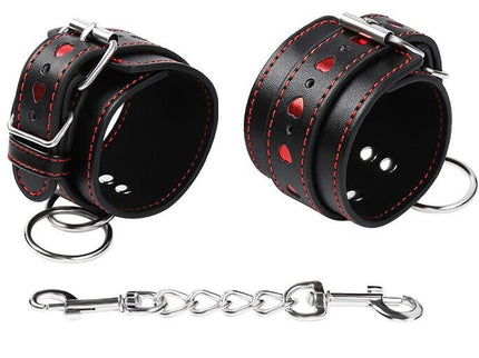 OHMAMA FETISH - HEART INLAID HANDCUFFS