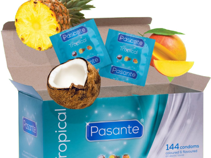 PASANTE - CONDOMS TROPICAL FLAVORS 144 UNITS