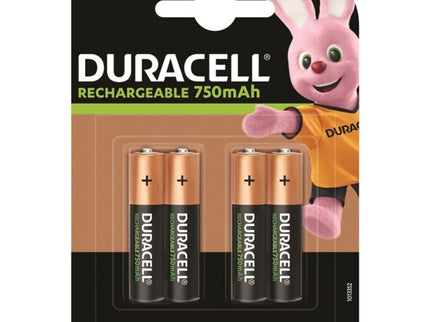 DURACELL - RECHARGEABLE BATTERY HR03 AAA 750mAh 4 UNIT