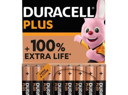 DURACELL - PLUS POWER 100 ALKALINE BATTERY AAA LR03 8 UNIT