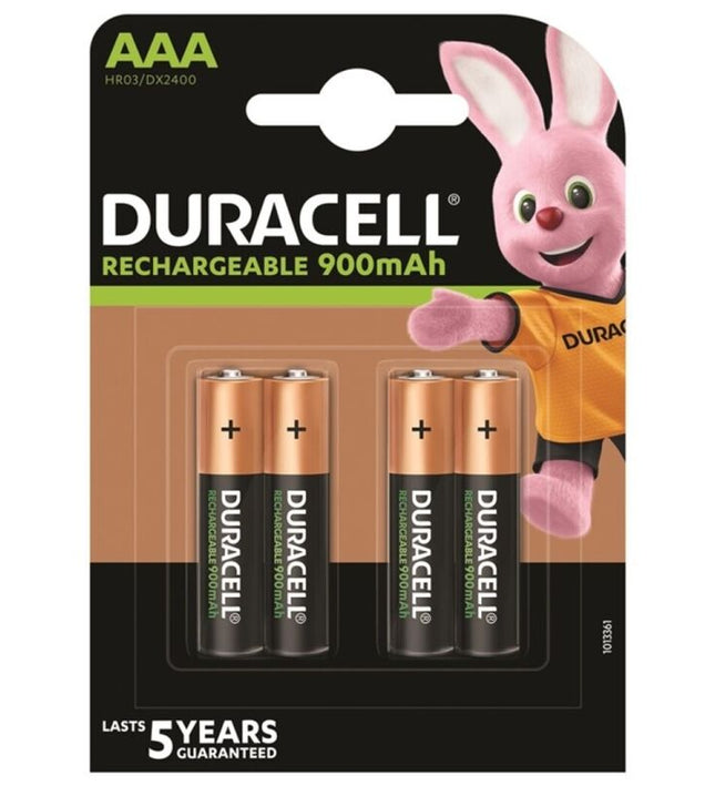 DURACELL - RECHARGEABLE BATTERY HR03 AAA 900mAh 4 UNIT