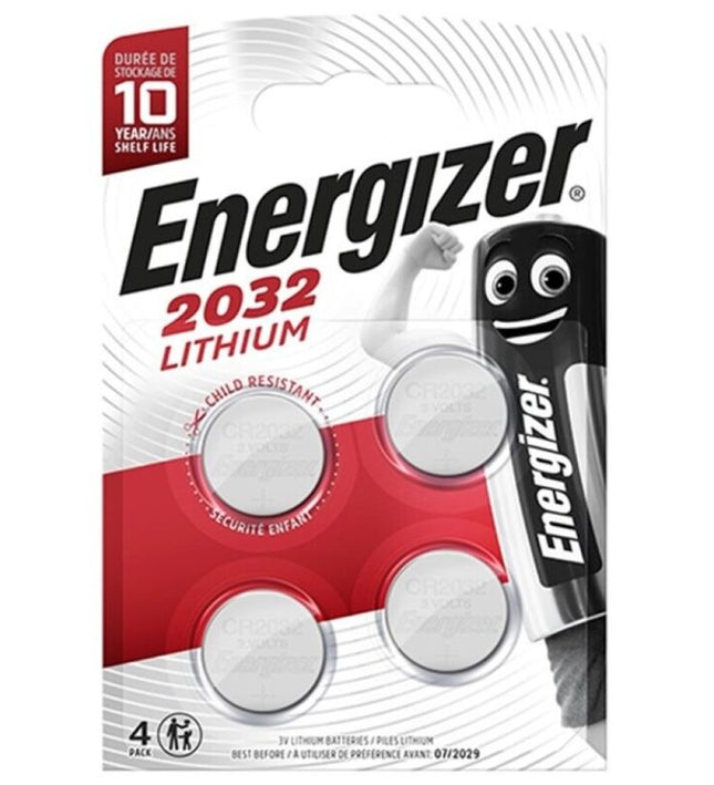 ENERGIZER - BATTERY LITHIUM BUTTON CR2032 3V 4 UNIT