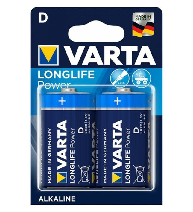 VARTA - LONGLIFE POWER ALKALINE BATTERY D LR20 2 UNIT