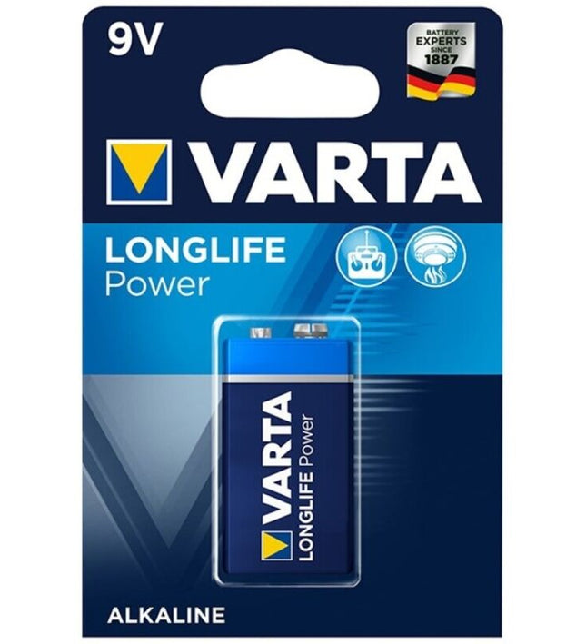 VARTA - LONGLIFE POWER ALKALINE BATTERY 9V LR61 1 UNIT