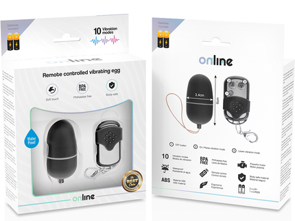 ONLINE - REMOTE CONTROL VIBRATING EGG M BLACK