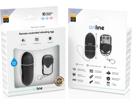 ONLINE - REMOTE CONTROL VIBRATING EGG L BLACK