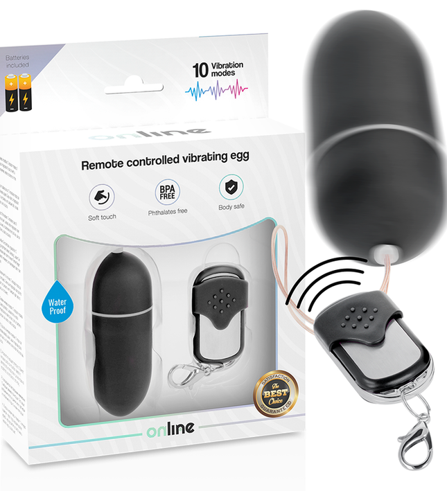ONLINE - REMOTE CONTROL VIBRATING EGG L BLACK