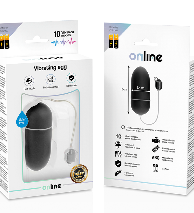 ONLINE - WATERPROOF VIBRATING EGG BLACK