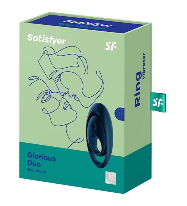 SATISFYER - GLORIOUS DUO RING VIBRATOR BLUE