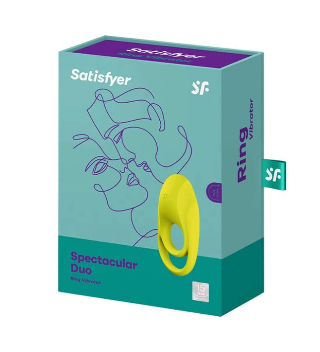 SATISFYER - SPECTACULAR DUO RING VIBRATOR YELLOW