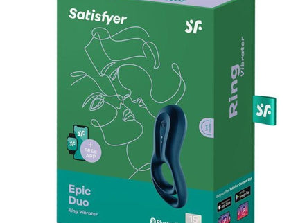 SATISFYER - EPIC DUO RING VIBRATOR APP BLUE