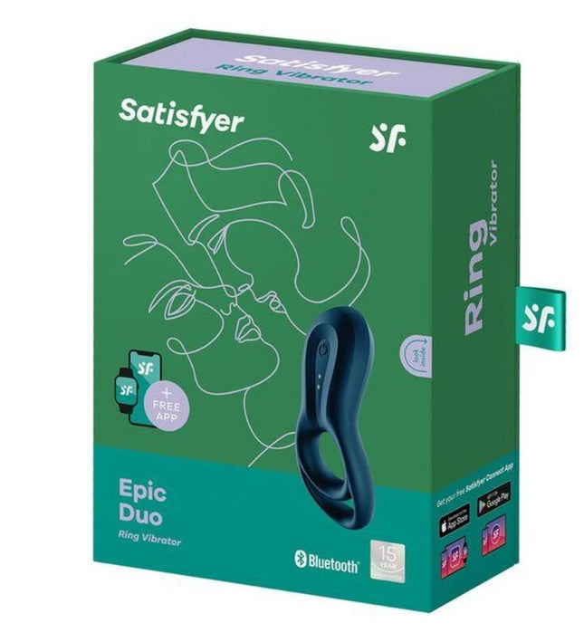 SATISFYER - EPIC DUO RING VIBRATOR APP BLUE