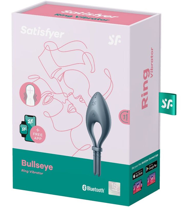 SATISFYER - BULLSEYE RING VIBRATOR APP GREY