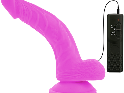 DIVERSIA - FLEXIBLE VIBRATING DILDO PURPLE 21.5 CM -O- 4.5 CM