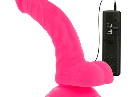 DIVERSIA - FLEXIBLE VIBRATING DILDO PINK 21.5 CM -O- 4.5 CM
