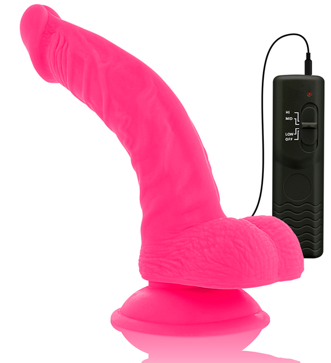 DIVERSIA - FLEXIBLE VIBRATING DILDO PINK 21.5 CM -O- 4.5 CM