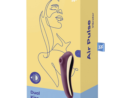 SATISFYER - DUAL KISS AIR PULSE VIBRATOR WINE RED