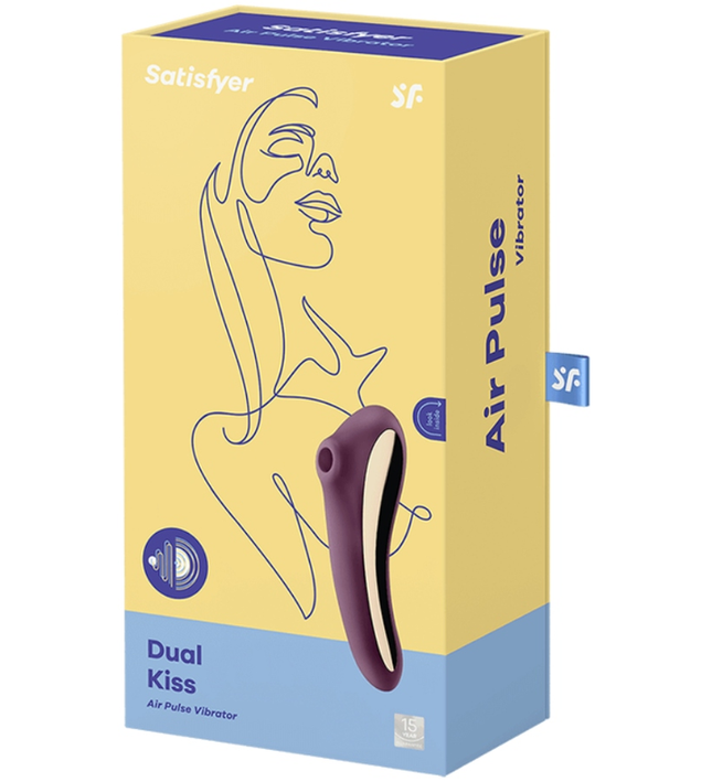 SATISFYER - DUAL KISS AIR PULSE VIBRATOR WINE RED