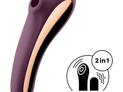 SATISFYER - DUAL KISS AIR PULSE VIBRATOR WINE RED