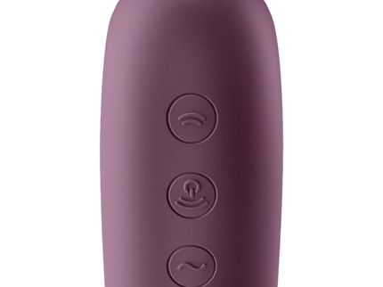 SATISFYER - DUAL KISS AIR PULSE VIBRATOR WINE RED