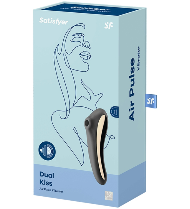SATISFYER - DUAL KISS AIR PULSE VIBRATOR BLACK