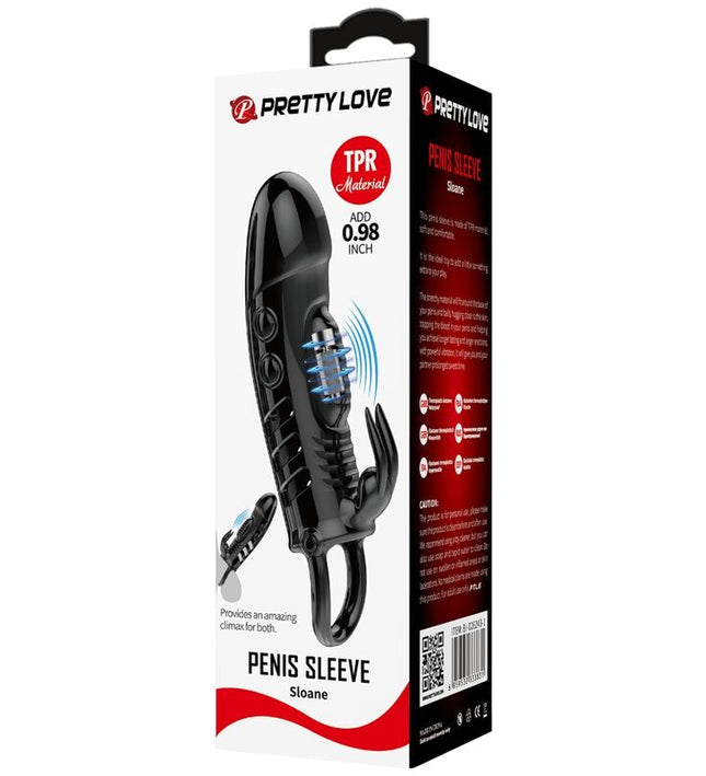 PRETTY LOVE - SLOANE RABBIT PENIS SHEATH BLACK