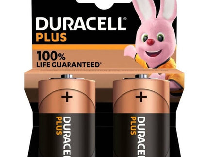 DURACELL - PLUS POWER 100 ALKALINE BATTERY D LR20 2 UNITS