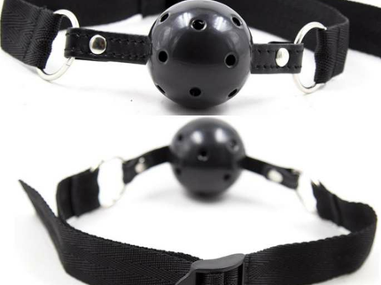 OHMAMA FETISH BLACK FABRIC BREATHABLE BALL GAG