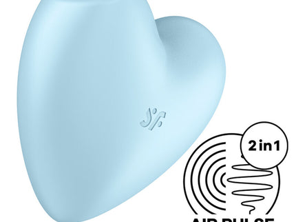 SATISFYER - CUTIE HEART AIR PULSE STIMULATOR & VIBRATOR BLUE